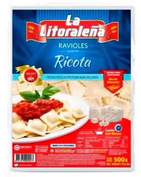 Imagen ilustrativa de Ravioles de Ricota "La Litoraleña" 500 grs