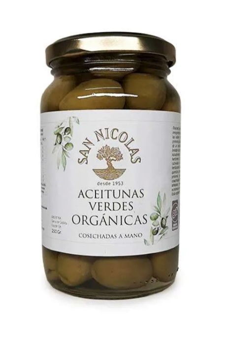 Imagen ilustrativa de Aceitunas Verdes orgánicas "San Nicolas" 250gr